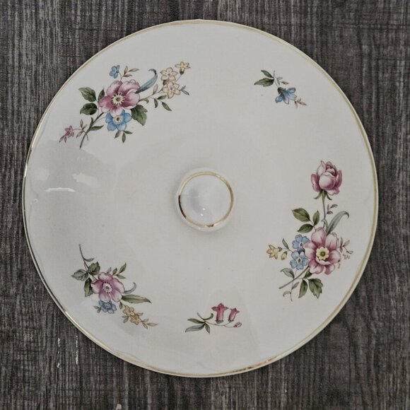 Rideau Pottery Serving Dish Lidded Casserole Handles White Floral VTG Canada - Picture 14 of 15